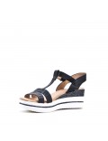 Women's faux leather wedge sandal