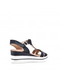 Women's faux leather wedge sandal