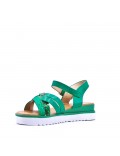 Women's faux leather wedge sandal