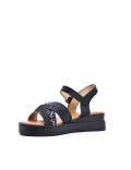 Women's faux leather wedge sandal