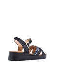 Women's faux leather wedge sandal