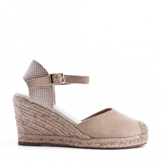 Sandal in mixed materials for women