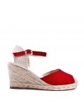 Sandal in mixed materials for women