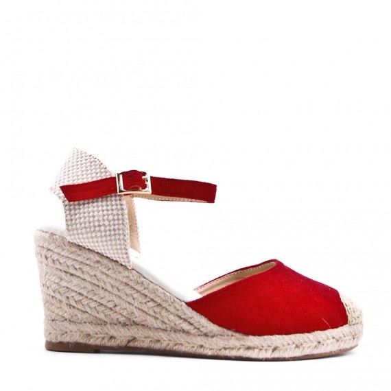 Sandal in mixed materials for women