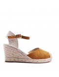 Sandal in mixed materials for women