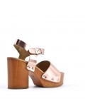 Sandal in mixed materials for women