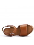 Sandal in mixed materials for women