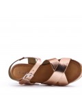 Sandal in mixed materials for women