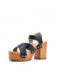 Sandal in mixed materials for women