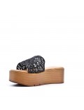 Sandal in mixed materials for women