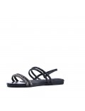 Flat sandals in a material mix for women