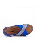 Flat sandals in a material mix for women