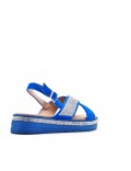 Flat sandals in a material mix for women