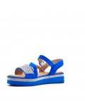 Flat sandals in a material mix for women