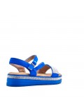 Flat sandals in a material mix for women