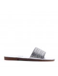 Flat sandals in a material mix for women