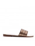 Flat sandals in a material mix for women