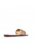 Flat sandals in a material mix for women