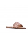 Flat sandals in a material mix for women