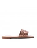 Grande Taille 41-44- Sandale flat en simili cuir