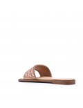 Grande Taille 41-44- Sandale flat en simili cuir