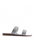 Flat sandals in a material mix for women