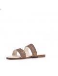 Flat sandals in a material mix for women