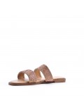 Flat sandals in a material mix for women