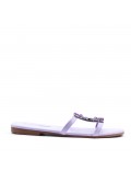 Flat sandals in a material mix for women