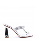 Faux leather heeled sandal