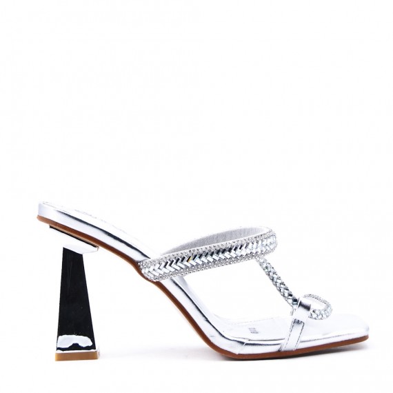 Faux leather heeled sandal