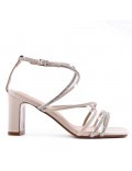 Faux leather heeled sandal