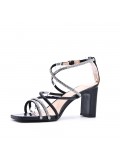 Faux leather heeled sandal