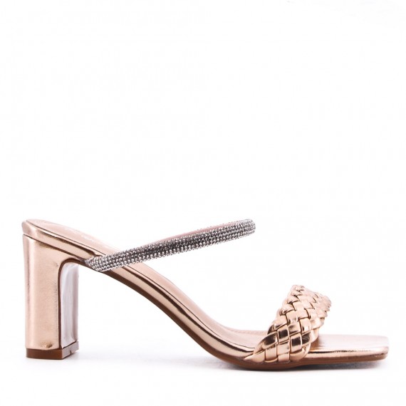 Faux leather heeled sandal