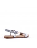 Flat sandals in a material mix for women