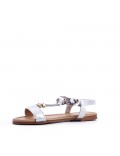 Flat sandals in a material mix for women