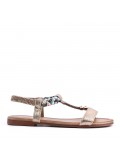 Flat sandals in a material mix for women