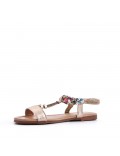 Flat sandals in a material mix for women