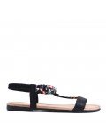 Flat sandals in a material mix for women