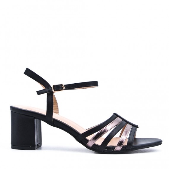 Faux leather heeled sandal