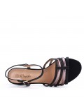 Faux leather heeled sandal