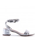 Faux leather heeled sandal