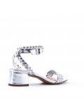 Faux leather heeled sandal