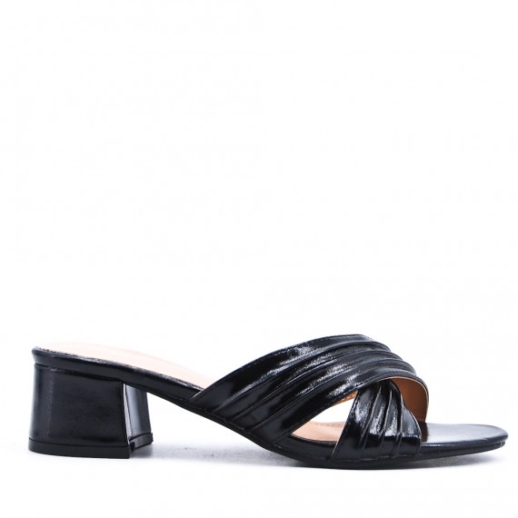 Faux leather heeled sandal