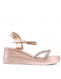 Women's faux leather wedge sandal