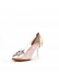 Women's faux leather heeled pumps