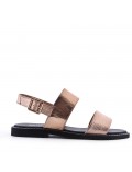 Flat sandals in faux leather for women