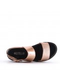 Flat sandals in faux leather for women