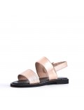 Flat sandals in faux leather for women