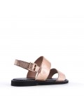 Flat sandals in faux leather for women